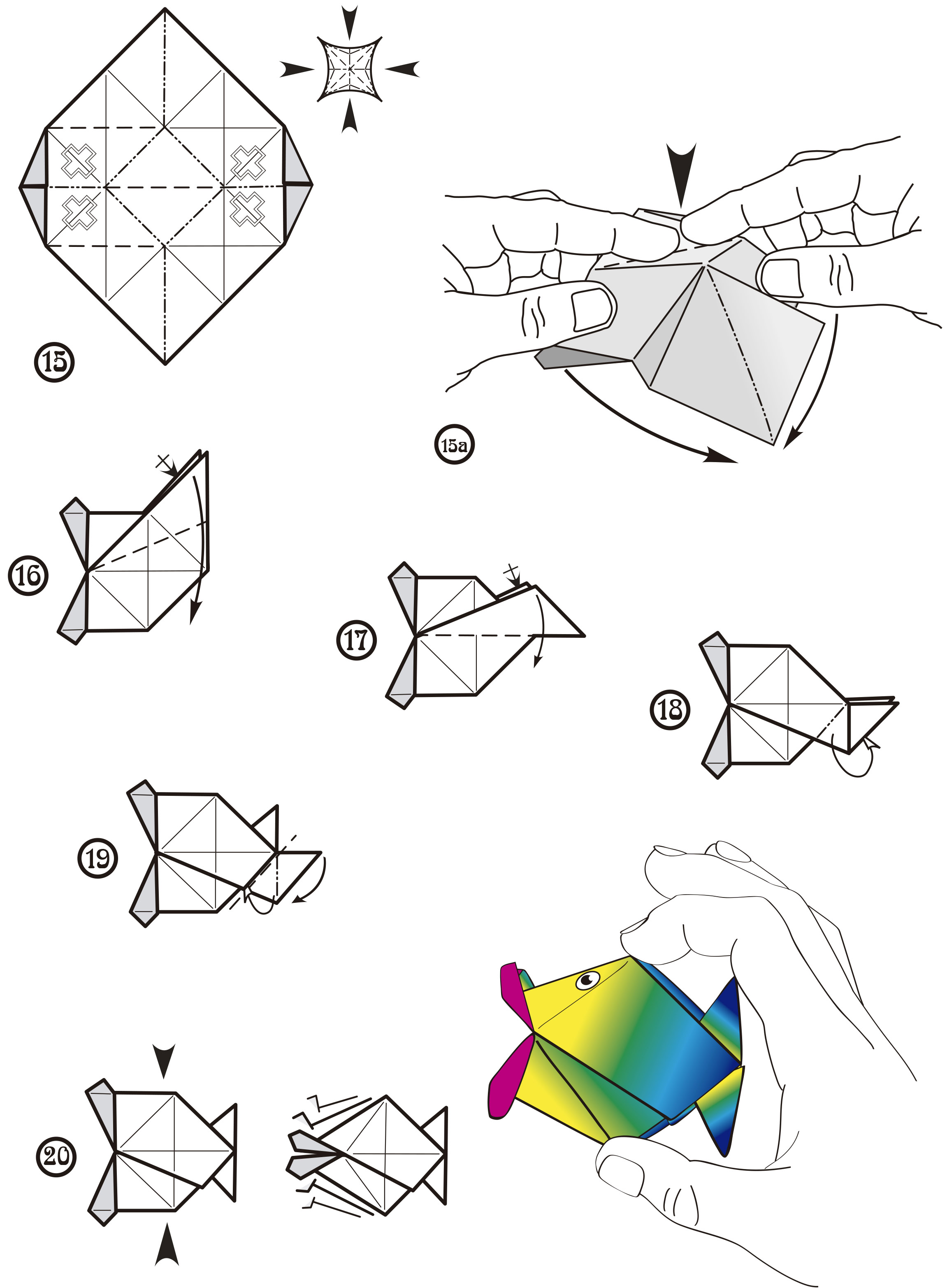Поделки из а4 легкие. Оригами из бумаги для начинающих схемы пошагово. Оригами из бумаги схемы пошагово объемные. Оригами рыба схема. Интересные несложные оригами.